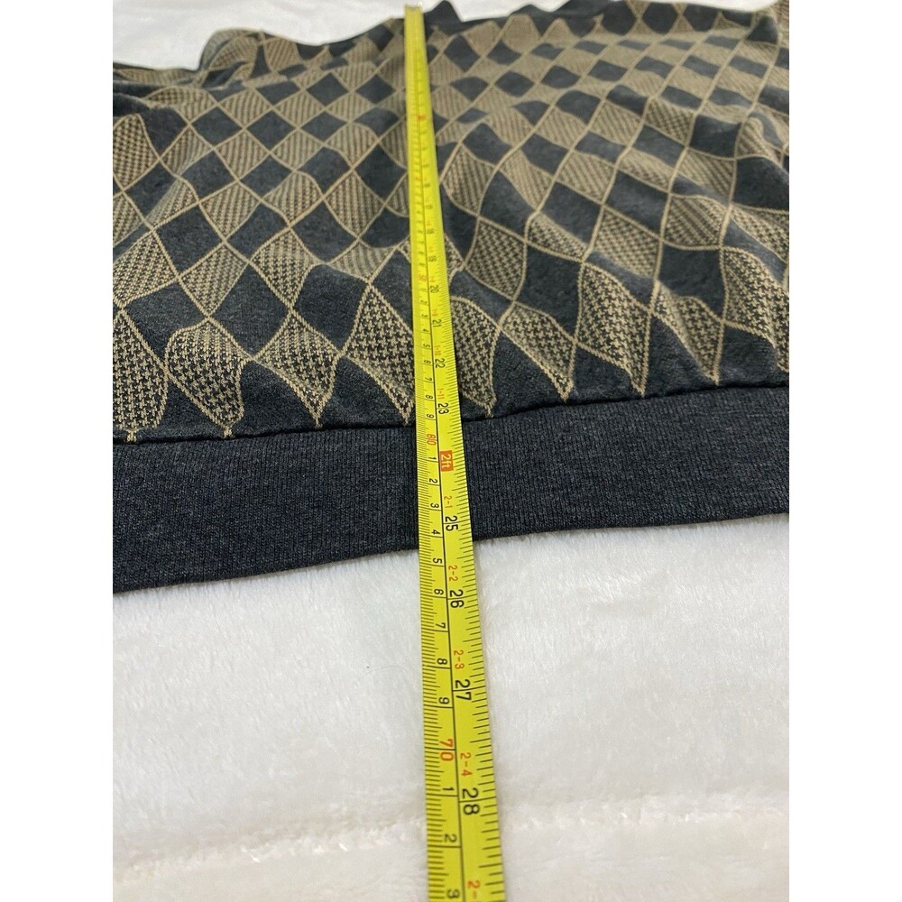 VTG 90s Alfred Dunner XL Knit Sweater Black Tan Argyle Diamond Pattern USA Made - Picture 6 of 12